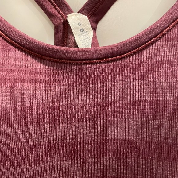 Lululemon Maroon Striped Racerback Top - Picture 3 of 4